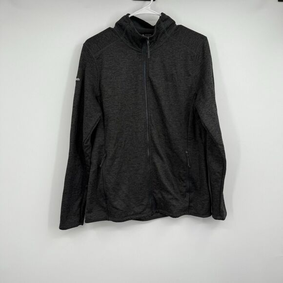 Womens The North Face Black Sky Line Full Zip Jacket L Outdoor Camping Hiking - Picture 1 of 12